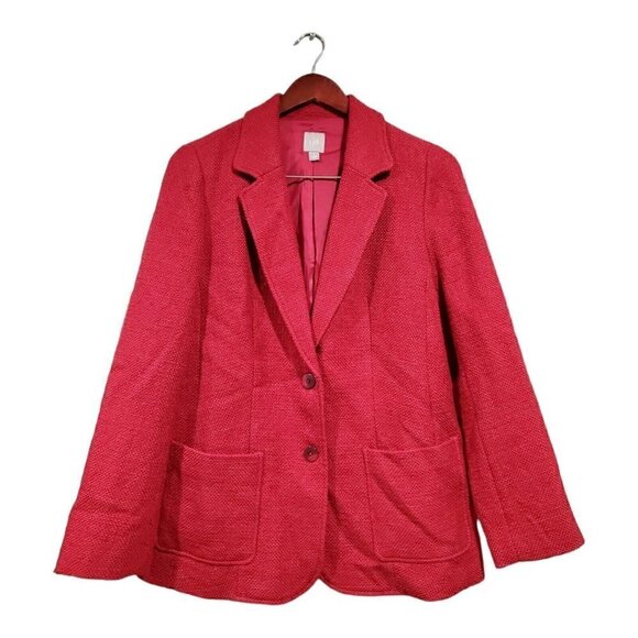 J. Jill Jackets & Blazers - J Jill Womens Blazer Size Small Career Red 2-Button Jacket Pockets Wool Blend